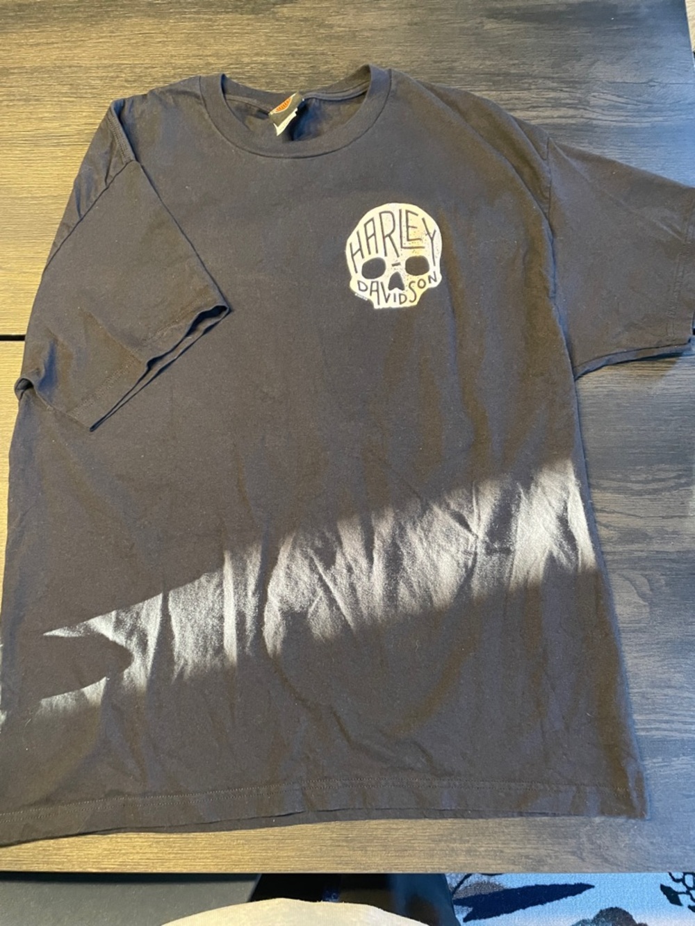 Harley-Davidson Black Short Sleeve Tee with Off-White Skull Logo